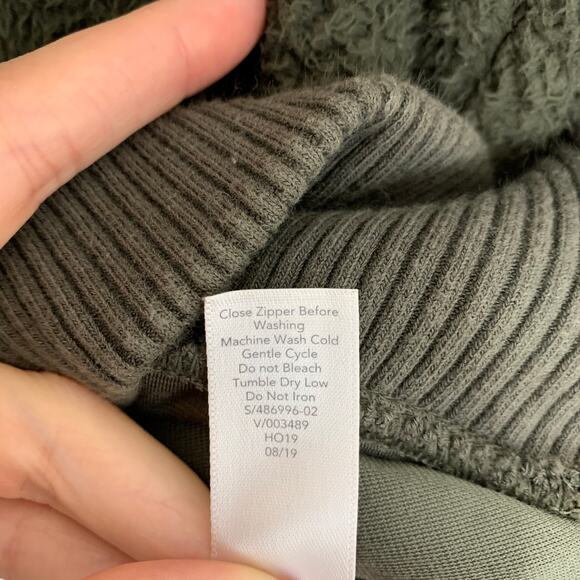 Athleta Talus Olive Green Sherpa 1/2 Zip Pullover Jacket Womens Large - Picture 15 of 16